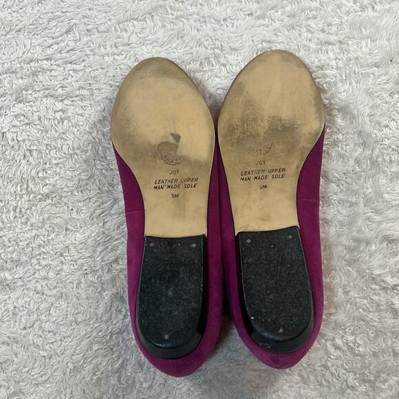 Vintage 80s Sutton Plaza magenta suede bow tow flats, 9 - Picture 7 of 10
